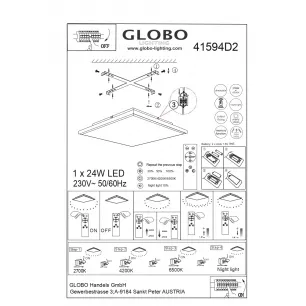 DORO led mennyezeti lámpa, 45x45cm - Globo-41594D2